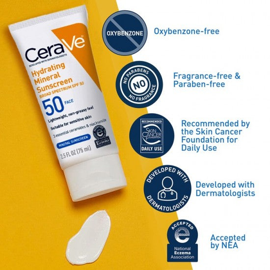 CeraVe 100% Mineral Sunscreen SPF 50