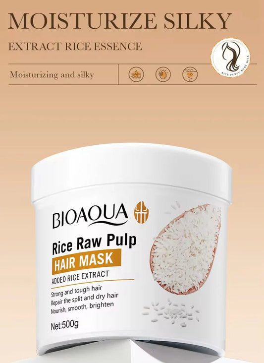 BIOAQUA Rice Raw Pulp Hair Mask For Dry Damaged Hair 500g